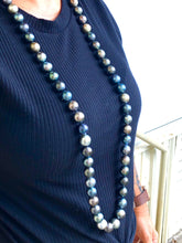 Stunning 43 inch Tahitian pearl necklace with a 14K white gold with diamonds, 17mm to 13mm size, silk knotted, AA Quality pearls