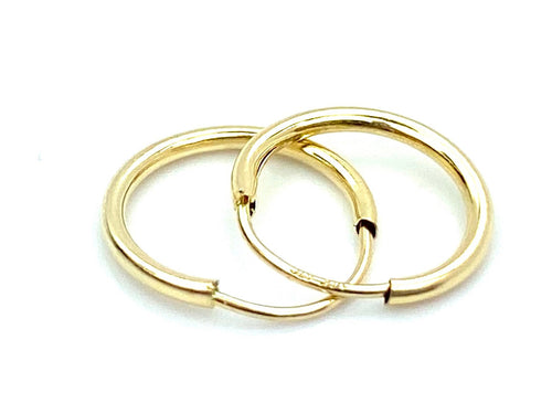 14K Solid Gold Small Hoop Earrings , Sku#2175