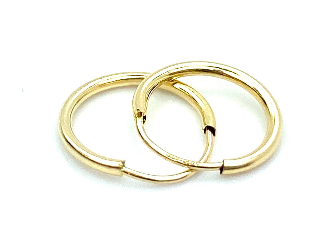 14K Solid Gold Small Hoop Earrings , Sku#2175