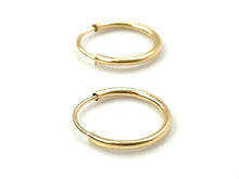 14K Solid Gold Small Hoop Earrings , Sku#2175