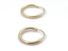 14K Solid Gold Small Hoop Earrings , Sku#2175