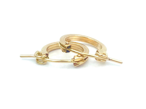 14KGF Hoop Earrings , Sku#070 SQ C000 GF