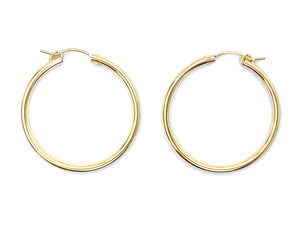 14KGF Hoop Earrings , Sku#090 C 3 GF
