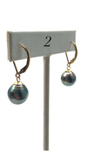 Tahitian pearl earrings with 14KGF lever backs, SKU#070784