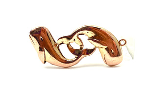 14K double whale charm, Rose gold, Gold, White gold, SKU#L-147
