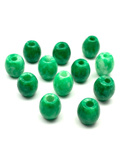 Green shamrock jade bead, SKU# A49