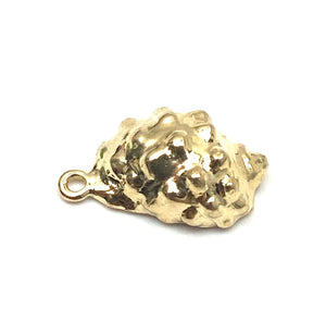 14K solid gold and white gold sea shell charm, SKU# L-23