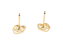 Double Heart Studs , Sku#385-4