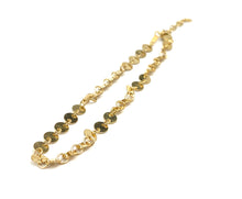 14KGF 6.5 inch 4mm Round Sequin Disc Chain w/ extender , Sku#401716065LX