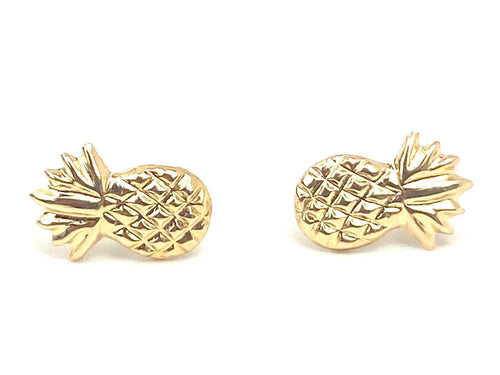14K Solid Gold Pineapple Studs, Sku#1161-2