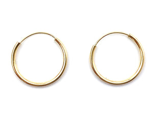 14K Solid Gold Hoops, Sku#2186