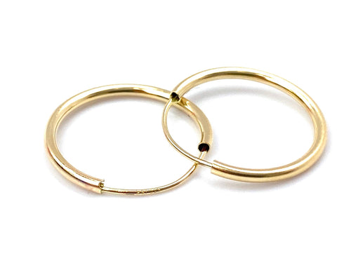 14K Solid Gold Hoops, Sku#2186