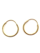 14K Solid Gold Small Hoop Earrings , Sku#2175