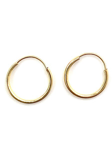 14K Solid Gold Small Hoop Earrings , Sku#2175