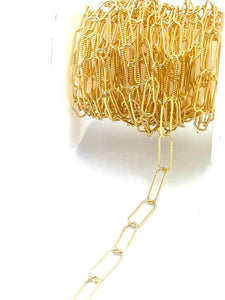 6mm Course Line Elongated Cable , 14k Gold Filled,  Sku#SM687