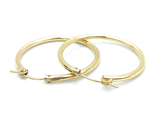 14KGF Hoop Earrings , Sku#090 C 3 GF