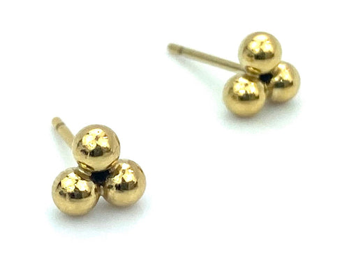 3 Ball Post Earring , Sku#40062303