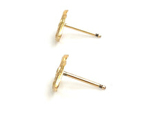 Double Heart Studs , Sku#385-4
