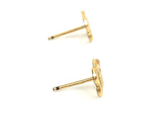 Double Heart Studs , Sku#385-4