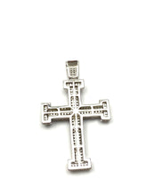 Sterling silver cross pendant, cubic zirconia, SKU#10029