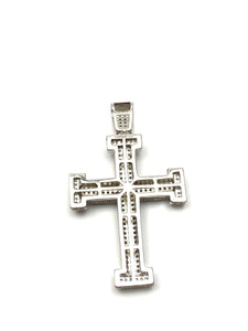 Sterling silver cross pendant, cubic zirconia, SKU#10029