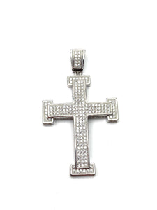 Sterling silver cross pendant, cubic zirconia, SKU#10029