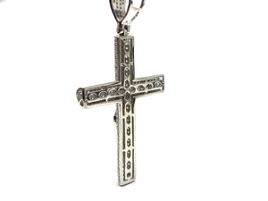 Sterling silver cross pendant, cubic zirconia, SKU# 10033