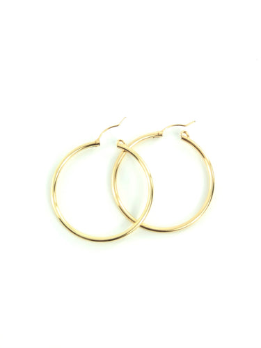 14KGF Hoop Earrings 090 C 4 GF