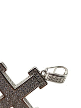 Sterling silver cross pendant, cubic zirconia, SKU#10029