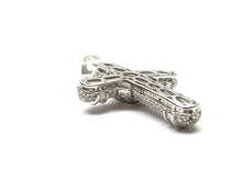 Sterling silver cross pendant, cubic zirconia, SKU# 10032