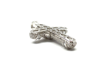 Sterling silver cross pendant, cubic zirconia, SKU# 10032