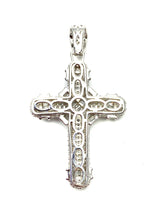 Sterling silver cross pendant, cubic zirconia, SKU# 10032