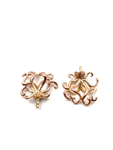 14K solid white gold, gold and rose gold octopus setting , SKU# JPP-964