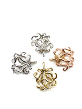 14K solid white gold, gold and rose gold octopus setting , SKU# JPP-964