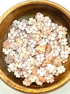 Mother Of Pearls Pink Flower Beads, Sku#M15