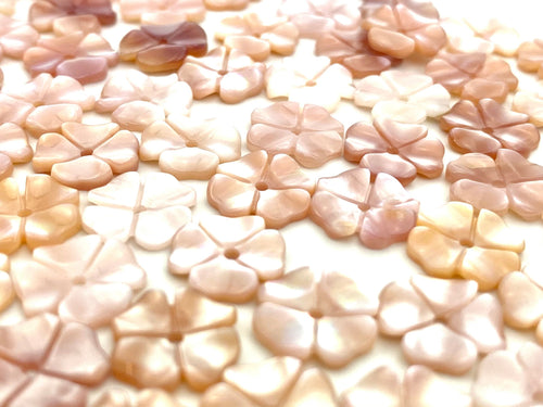 Mother Of Pearls Pink Flower Beads, Sku#M15