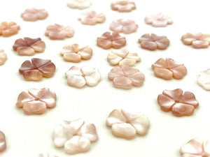 Mother Of Pearls Pink Flower Beads, Sku#M15