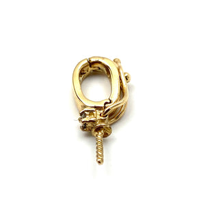 14K solid yellow gold bail , 0.04CT diamond , SKI# APGP07Y