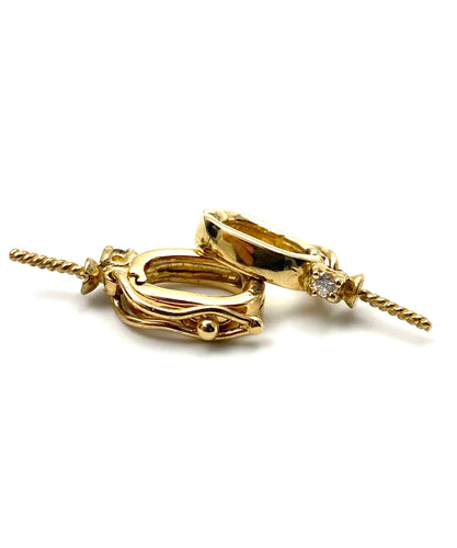 14K solid yellow gold bail , 0.04CT diamond , SKI# APGP07Y