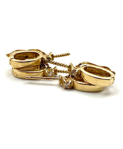 14K solid yellow gold bail , 0.04CT diamond , SKI# APGP07Y