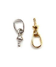14K solid yellow gold and white gold bail , SKU# TP-159
