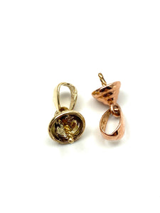 14K solid yellow gold and rose gold bail, SKU# TP-011