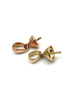 14K solid yellow gold and rose gold bail, SKU# TP-011