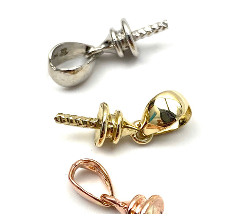 14K solid white gold, yellow gold, rose gold bail , SKU# Z563