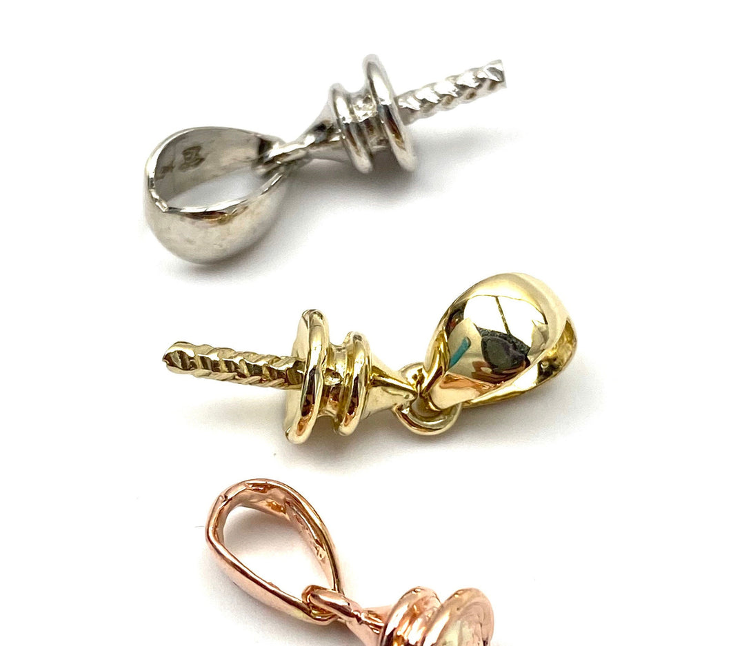 14K solid white gold, yellow gold, rose gold bail , SKU# Z563