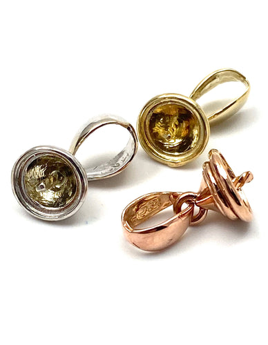 14K solid yellow gold, white gold and rose gold bail, SKU#TP-009