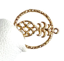 14K solid rose gold, white gold and yellow gold pineapple charm, SKU# L-16