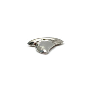 14K solid white gold and yellow gold shark tooth charm , SKU# L-32