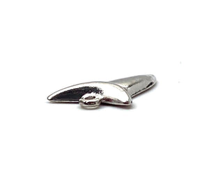14K solid white gold and yellow gold shark tooth charm , SKU# L-32