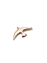 14K solid white gold, yellow gold and rose gold bird charm, SKU# L-10